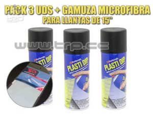 Plastidip 3 Sprays Noir Mat + Microfi (Spécial Jantes 15)